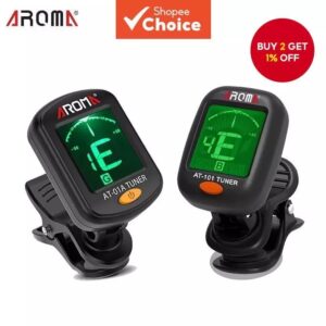 Aroma Guitar Tuner AT-01A/101 Foldable Rotatable Clip-on Tuner High Sensitivity for Bass Ukulele Chromatic Guitar Accessories