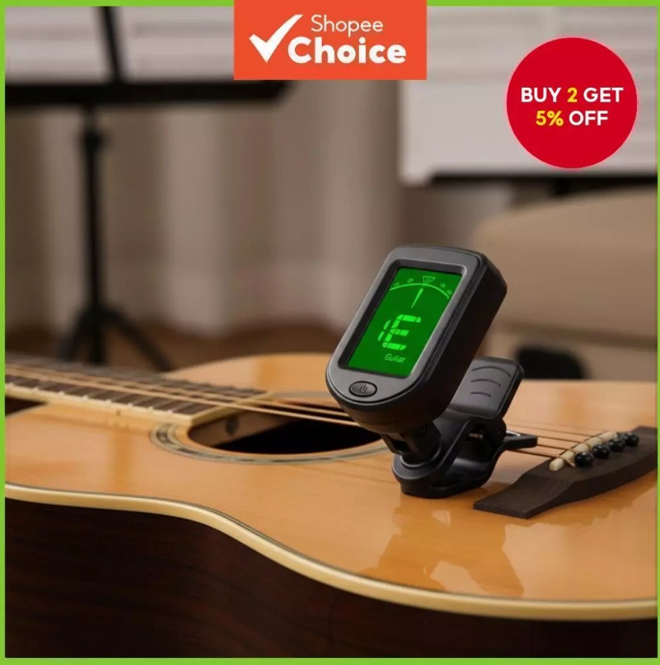 Miwayer Digital Chromatic Clip-On Guitar Tuner LCD Mini Tuner for Guitar Ukulele Violin