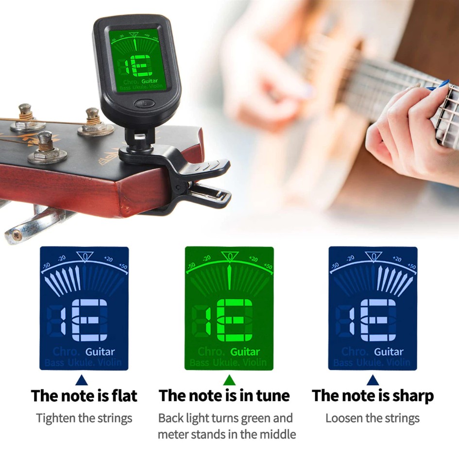 Miwayer Digital Chromatic Clip-On Guitar Tuner LCD Mini Tuner for Guitar Ukulele Violin - Image 4