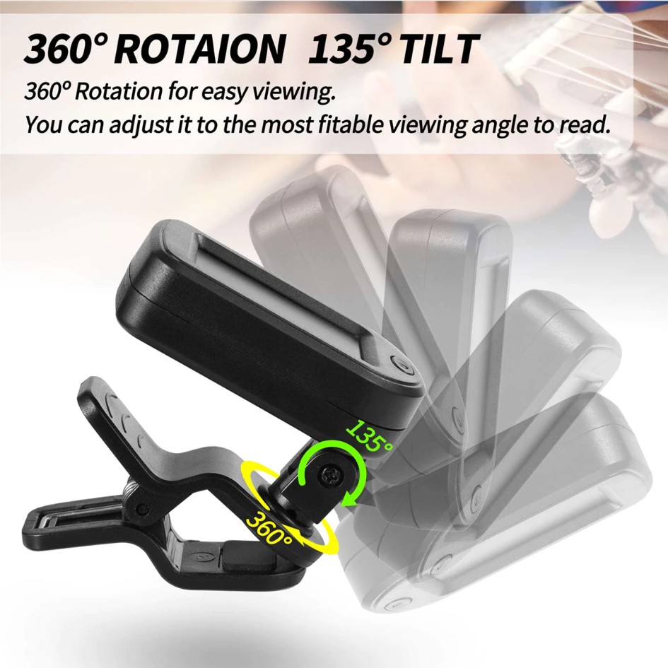 Miwayer Digital Chromatic Clip-On Guitar Tuner LCD Mini Tuner for Guitar Ukulele Violin - Image 3