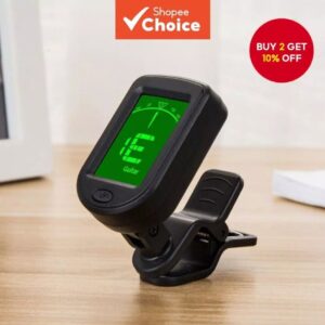 JT-02 Clip-On Electronic Guitar Tuner Digital Tone Tuner for Electric Bass Guitar Violin Ukulele Universal Rotatable Sensitive