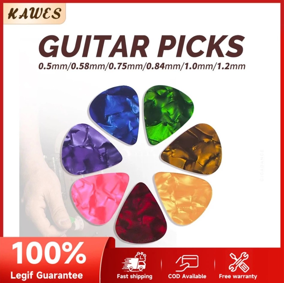 Guitar Picks Celluloid Various Colors Different Thicknesses Smooth Sweeping Bright Tone Guitar Accessory