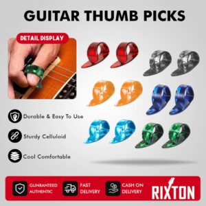 RIXTON Guitar Finger Pick and Thumb Pick Random Colors for Acoustic Electric Guitar and Ukulele