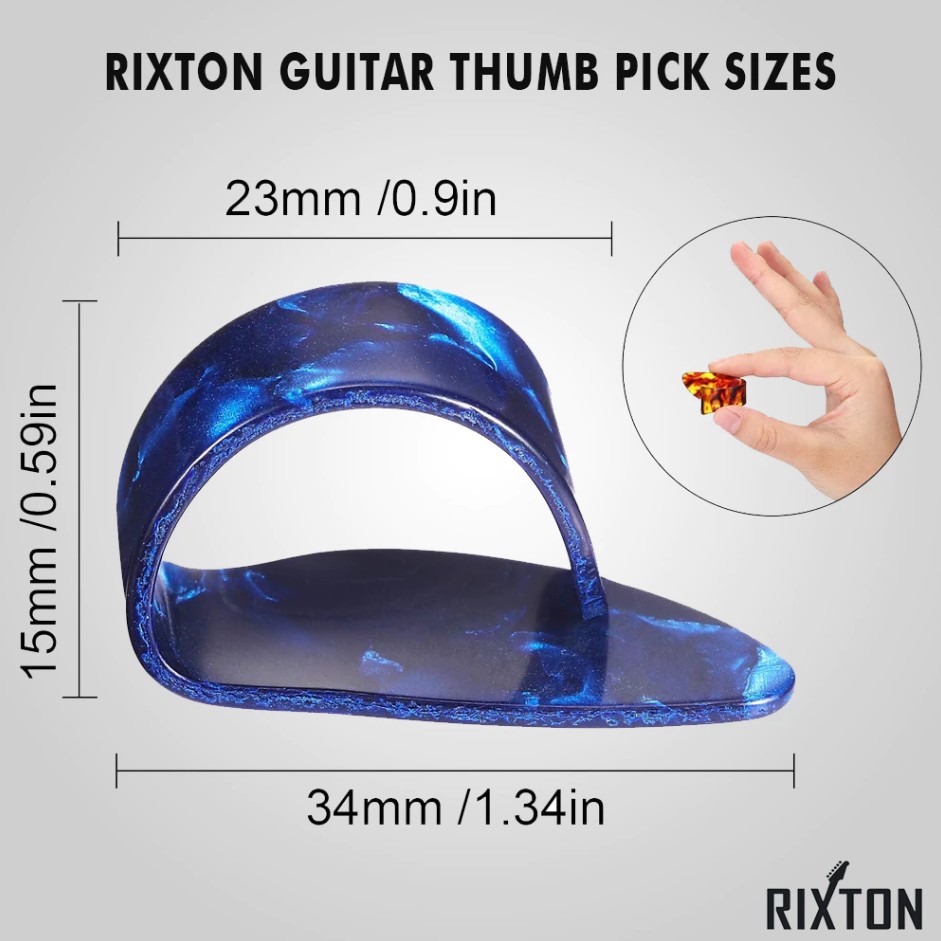RIXTON Guitar Finger Pick and Thumb Pick Random Colors for Acoustic Electric Guitar and Ukulele - Image 9