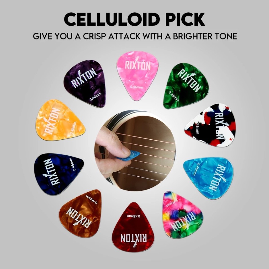 RIXTON Guitar Finger Pick and Thumb Pick Random Colors for Acoustic Electric Guitar and Ukulele - Image 4
