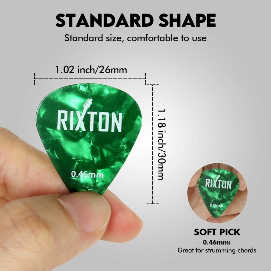 RIXTON Guitar Finger Pick and Thumb Pick Random Colors for Acoustic Electric Guitar and Ukulele - Image 2