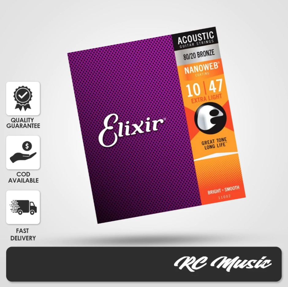 RC Music Elixir 11002 11027 11052 16002 16027 16052 Acoustic Guitar Strings