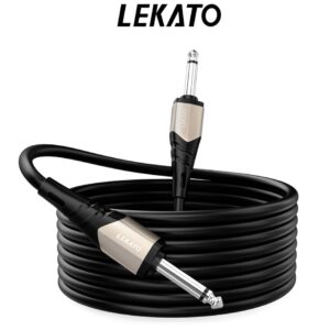 LEKATO Guitar Cable 3M/10Ft Noiseless Electric Guitar AMP Cord 1/4" Jack For Speaker Keyboard Mixer