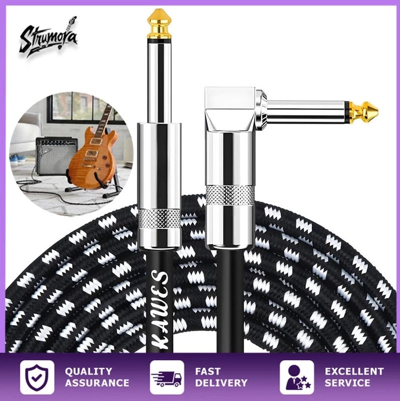 Guitar Cable Noiseless 6.35mm 3M/6M/10M Instrument Cable Electric Guitar Cable Amp Cord