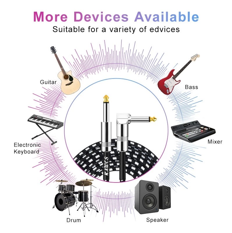 Guitar Cable Noiseless 6.35mm 3M/6M/10M Instrument Cable Electric Guitar Cable Amp Cord - Image 8