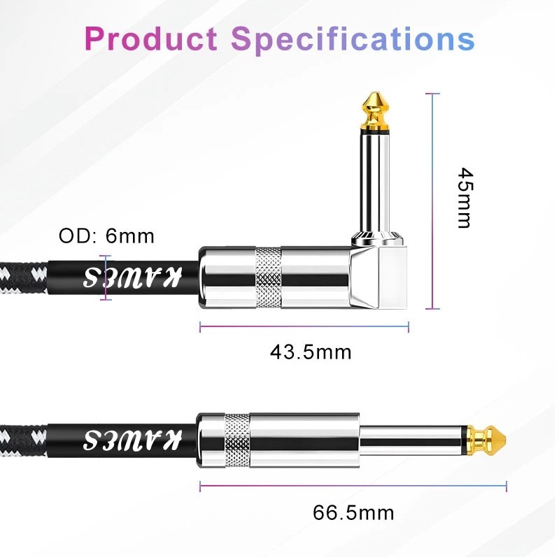 Guitar Cable Noiseless 6.35mm 3M/6M/10M Instrument Cable Electric Guitar Cable Amp Cord - Image 7