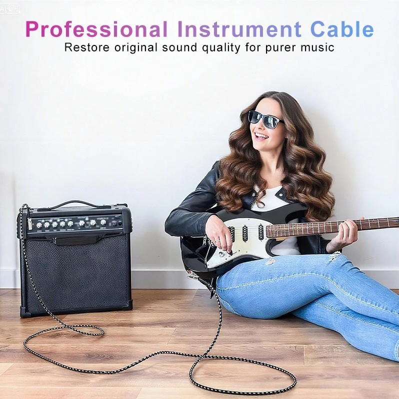 Guitar Cable Noiseless 6.35mm 3M/6M/10M Instrument Cable Electric Guitar Cable Amp Cord - Image 2