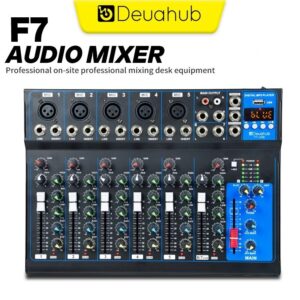 F4/F7-Usb Sound Mixer Audio Mixer Amplifier Mixer 4/7-Channel Built-In Eq Recording Bluetooth