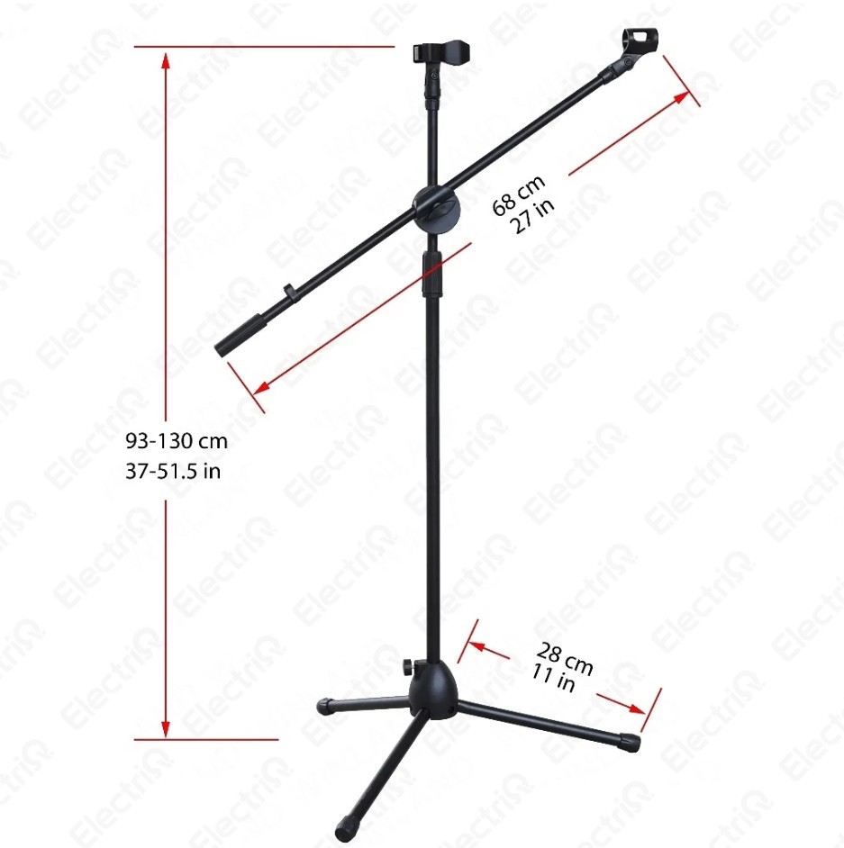 Electriq Professional 51.5 Inches Adjustable Microphone Stand Mic Stand Boom Tripod Base - Image 7