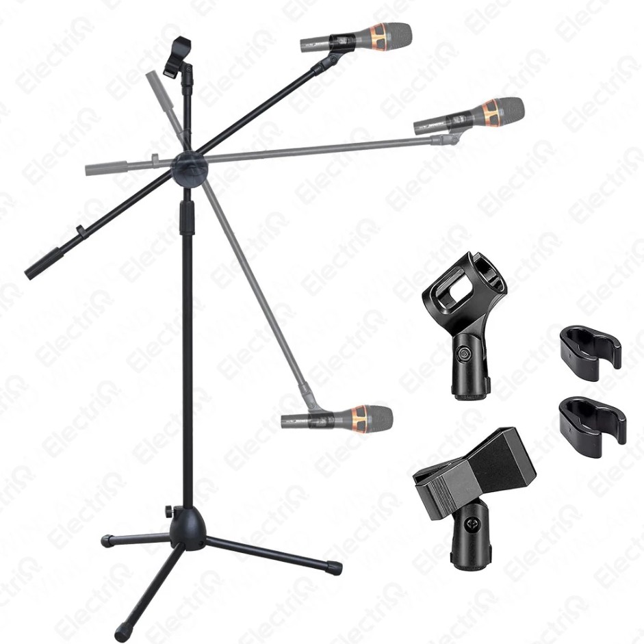 Electriq Professional 51.5 Inches Adjustable Microphone Stand Mic Stand Boom Tripod Base - Image 6