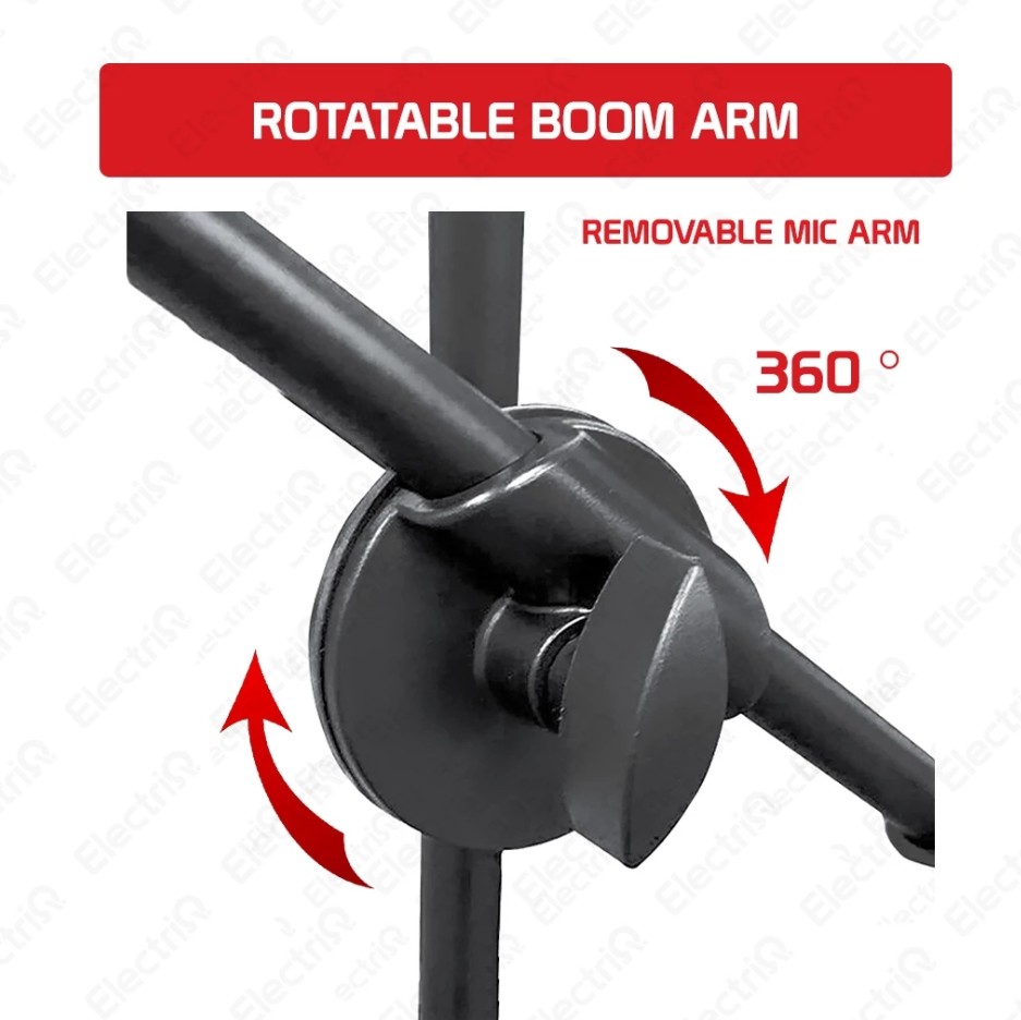 Electriq Professional 51.5 Inches Adjustable Microphone Stand Mic Stand Boom Tripod Base - Image 4