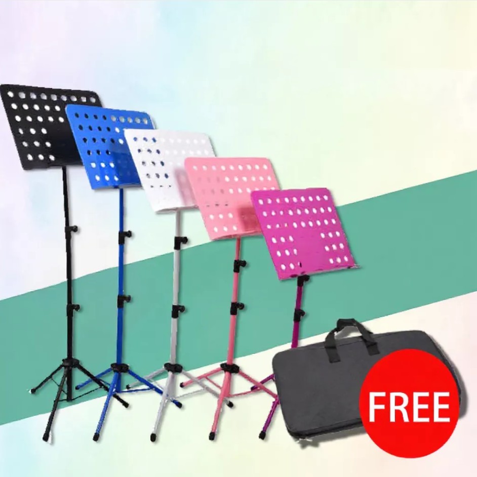 Heavy Duty Adjustable Folding Music Stand with Lyrics Holder