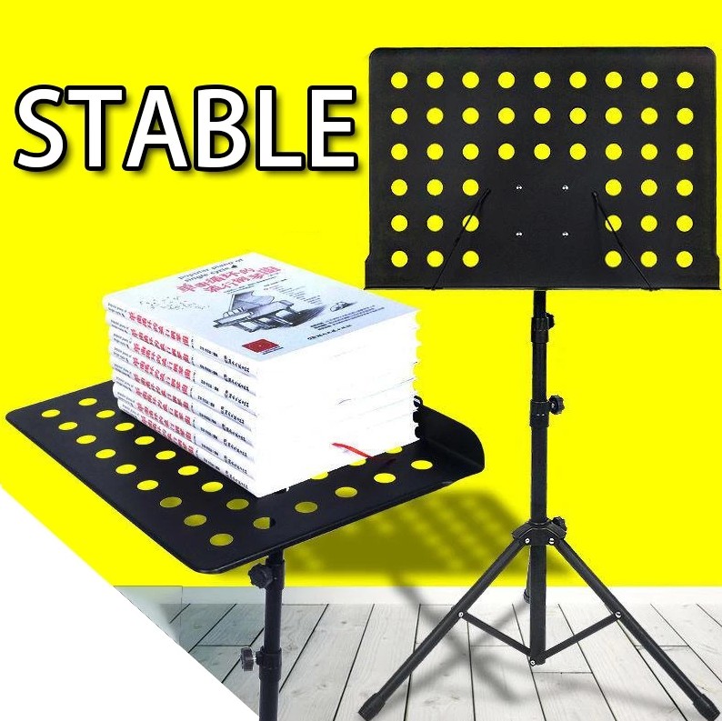 Heavy Duty Adjustable Folding Music Stand with Lyrics Holder - Image 8
