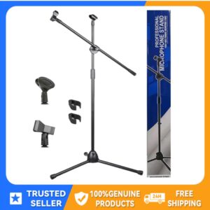 Supermax Microphone Stand, High Quality Heavy Duty Adjustable Collapsible Tripod Boom Mic Stands Ph