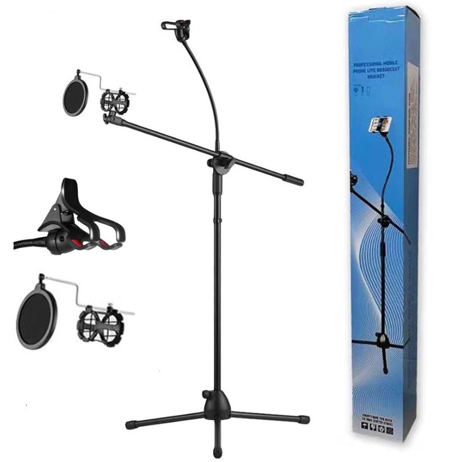 Supermax Microphone Stand, High Quality Heavy Duty Adjustable Collapsible Tripod Boom Mic Stands Ph - Image 7