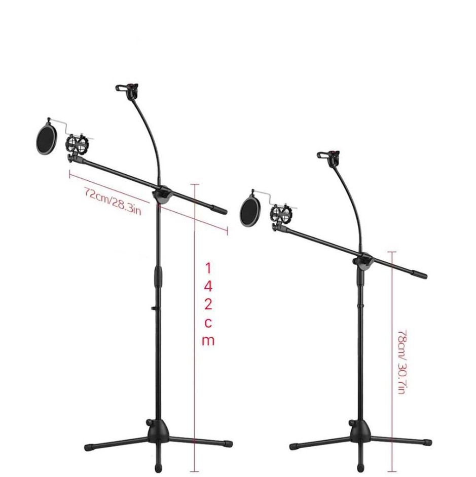 Supermax Microphone Stand, High Quality Heavy Duty Adjustable Collapsible Tripod Boom Mic Stands Ph - Image 4