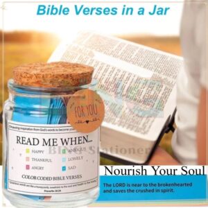 Bible Verses in a Jar Gift Set 100+ Color Coded Scripture Cards Daily Devotional Comfort