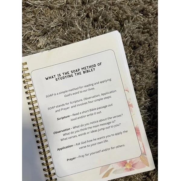 DEVOTIONAL JOURNAL NOTEBOOK - SOAP METHOD OF STUDYING THE BIBLE - FAITH GOALS AND ANSWERED PRAYERS - Image 2