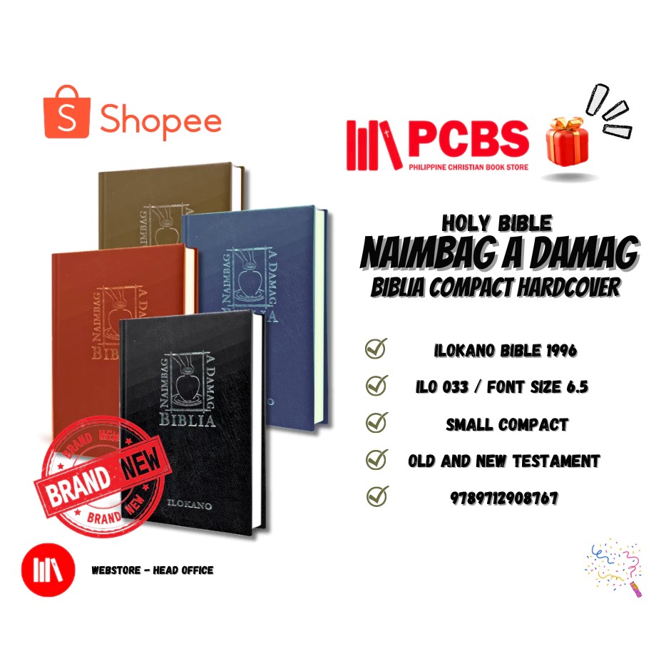 PCBS Ilocano Bible Small Compact (NAIMBAG A DAMAG BIBLIA/POINT TYPE 6.5) Black - Hardcover Book