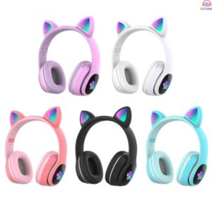Lucky Earphone P47 Cat Ear Headphone Bluetooth LED Adjustable Foldable Headphones #1