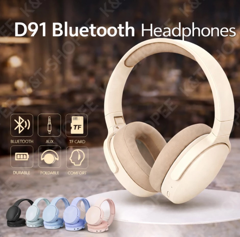 D91 Bluetooth Wireless Foldable Headphone Noise Cancelling Insensitive Delay with Microphone - Image 8