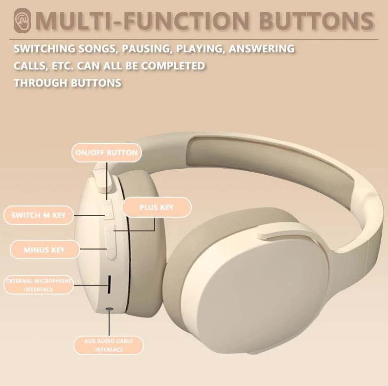 D91 Bluetooth Wireless Foldable Headphone Noise Cancelling Insensitive Delay with Microphone - Image 3