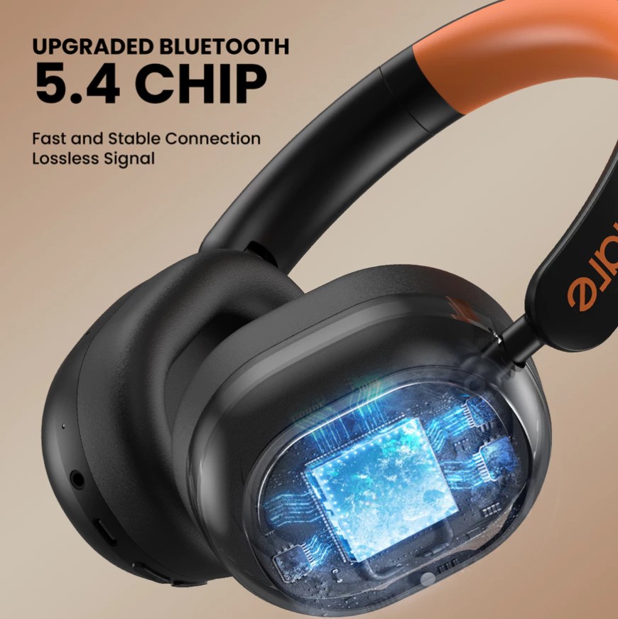 Orashare HS05 Wireless Headphones Bluetooth 5.4 Low Latency Gaming 17H Playtime Foldable & Bass - Image 10