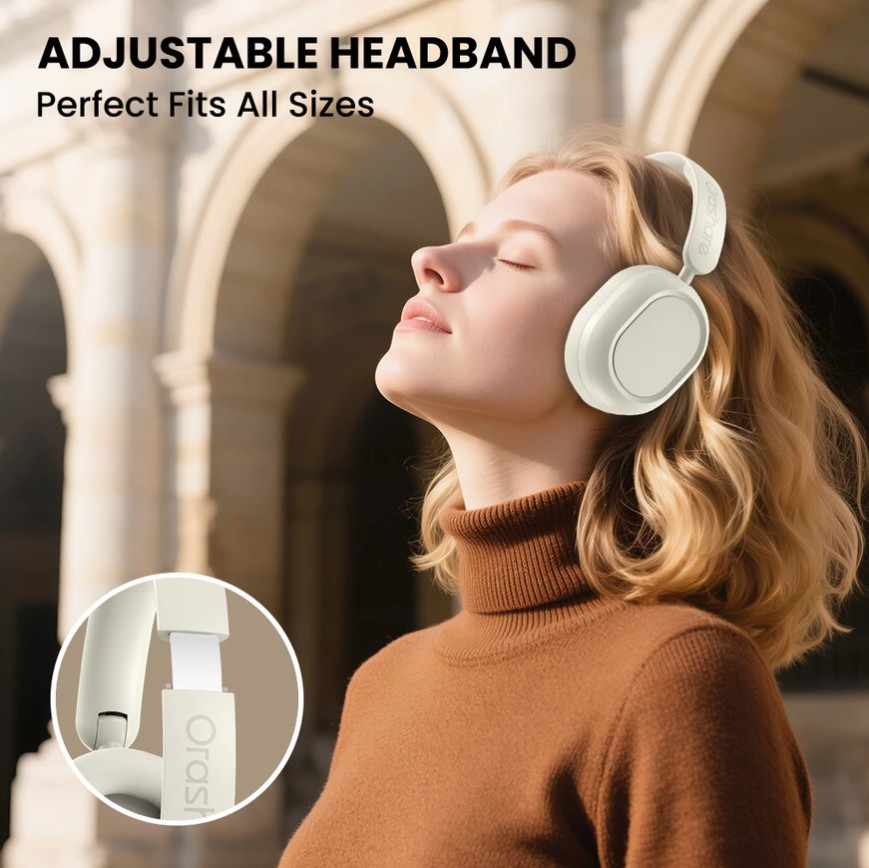Orashare HS05 Wireless Headphones Bluetooth 5.4 Low Latency Gaming 17H Playtime Foldable & Bass - Image 7
