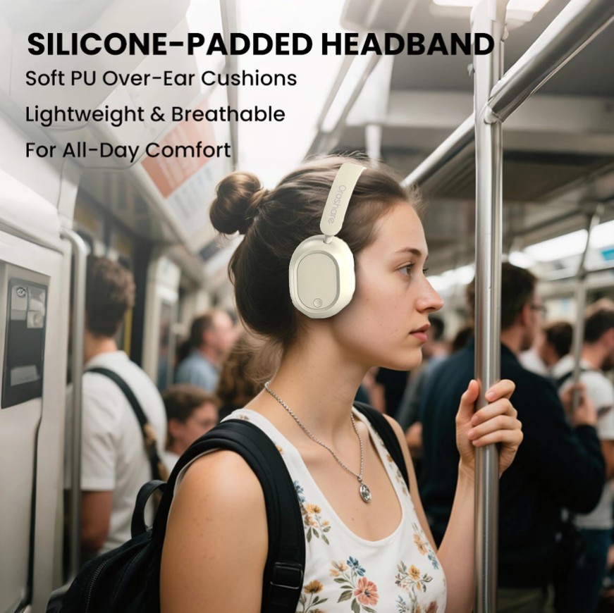 Orashare HS05 Wireless Headphones Bluetooth 5.4 Low Latency Gaming 17H Playtime Foldable & Bass - Image 5