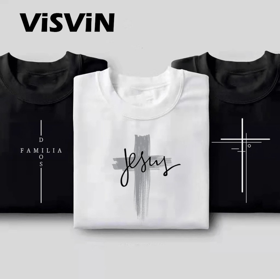 VISVIN Minimalist Cross T shirt Unisex