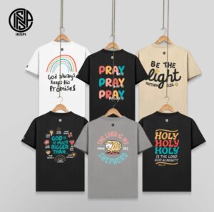 INSPI Bible Verse Tees for Men and Women Roundneck Shirt Printed Graphic Tops Trendy Collection