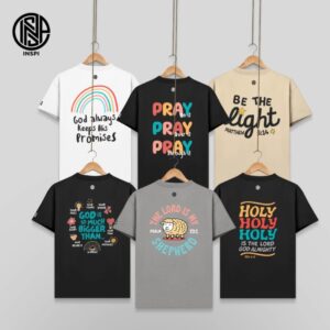INSPI Bible Verse Tees for Men and Women Roundneck Shirt Printed Graphic Tops Trendy Collection