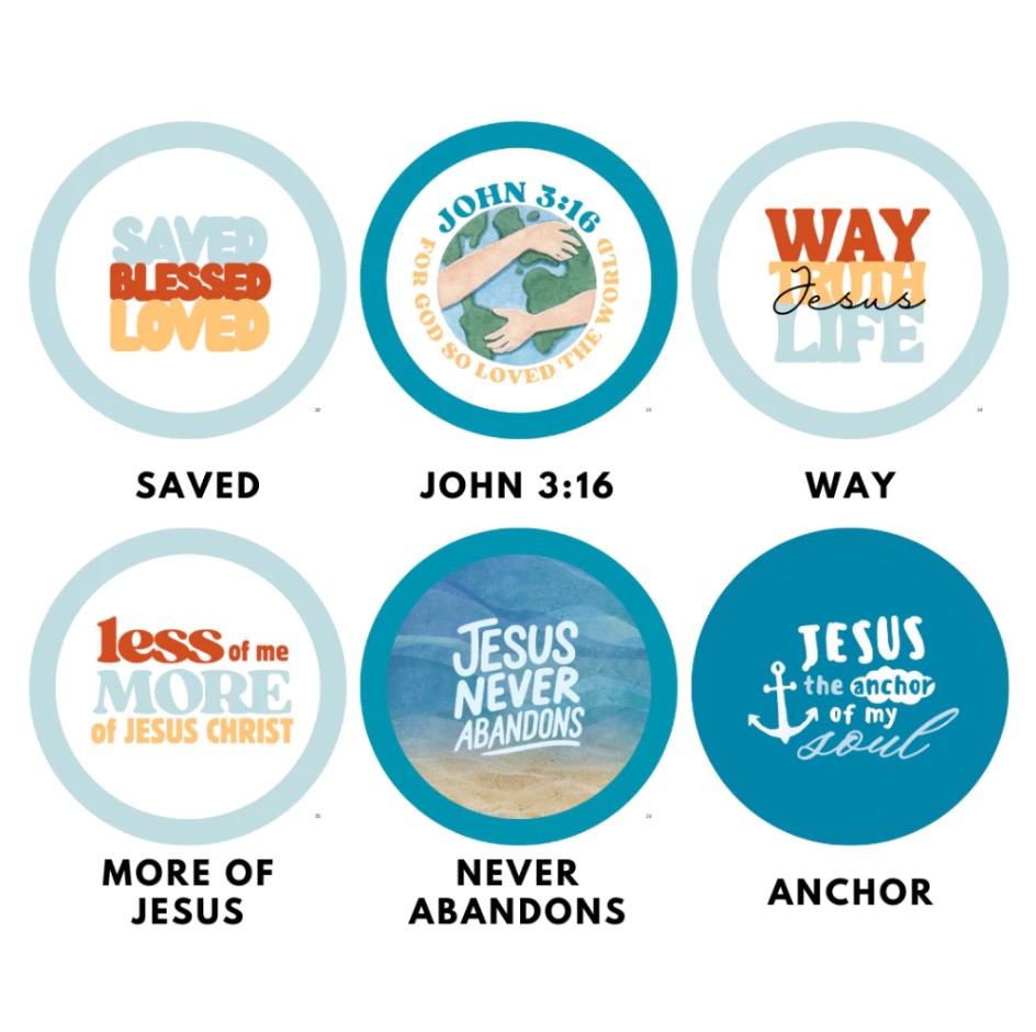 FAITH-INSPIRED BUTTON PINS (min. order 2pcs) | GLOSSY OR GLITTER FINISH - Image 4