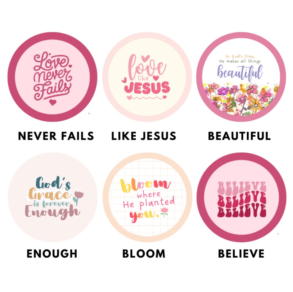 FAITH-INSPIRED BUTTON PINS (min. order 2pcs) | GLOSSY OR GLITTER FINISH - Image 3