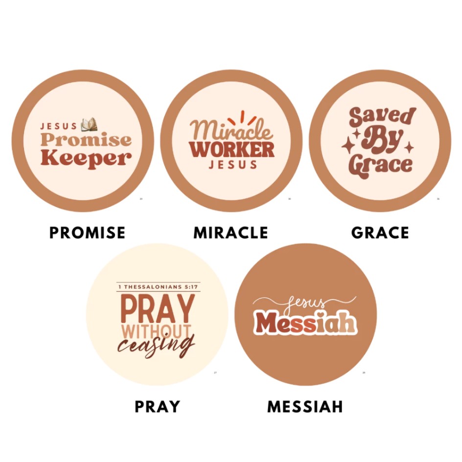 FAITH-INSPIRED BUTTON PINS (min. order 2pcs) | GLOSSY OR GLITTER FINISH - Image 2